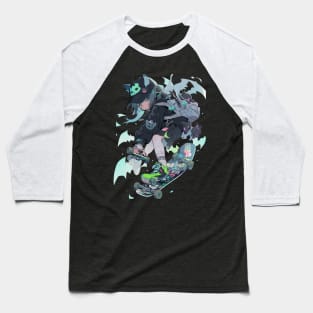 Skater Anime Girl Baseball T-Shirt